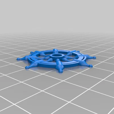 Mô hình 3D vô lăng tàu thủy (Rudder Wheel) decor trang trí độc đáo