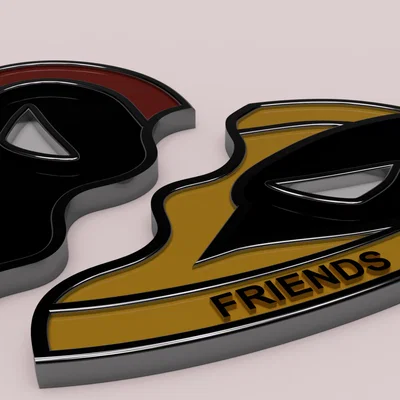 Móc khóa / Dây chuyền logo trái tim Deadpool Wolverine