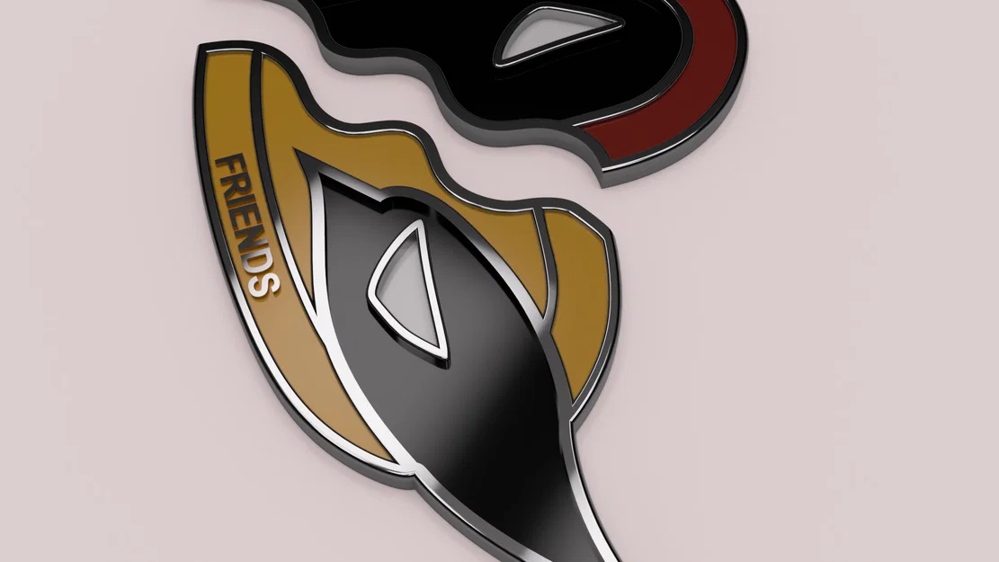 Móc khóa / Dây chuyền logo trái tim Deadpool Wolverine - Image 4