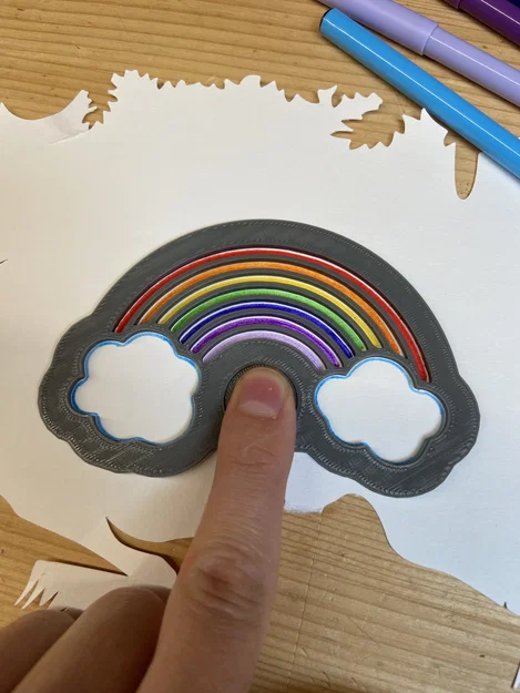 Khuôn vẽ hình cầu vồng (Rainbow Stencil) - Đồ chơi in 3D sáng tạo - Image 2