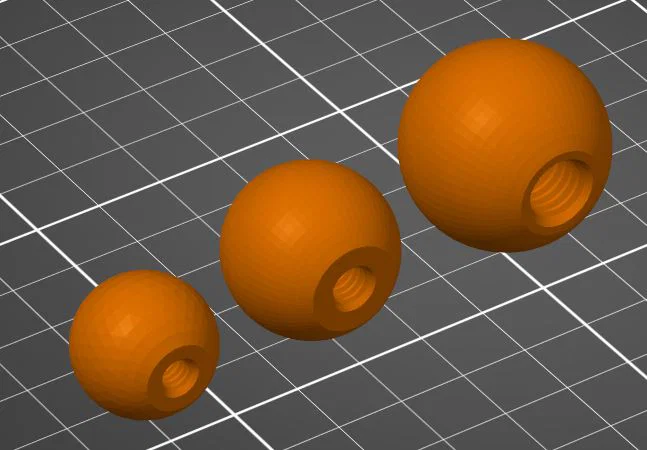 Tay nắm bi/ball knob ren UNC kiểu Mỹ (No 10-24, 1/4x20, 5/16x18, 3/8x16) - Image 1