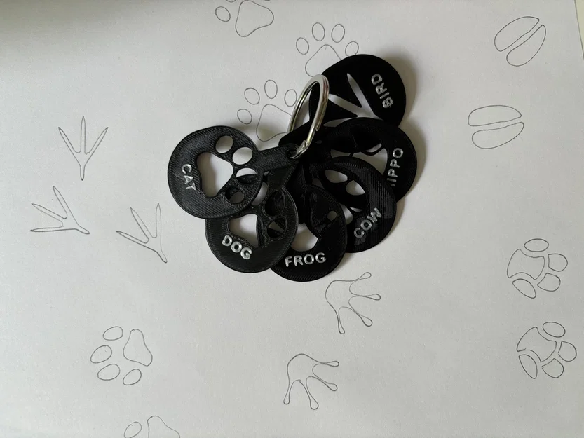 Bộ khuôn tô hình dấu chân động vật cho bé 3D printable - Image 4