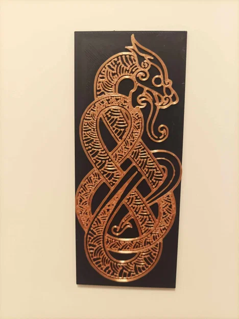 Mẫu phù điêu rồng Viking 3D: Trang trí đẹp và làm bookmark độc đáo - Image 1
