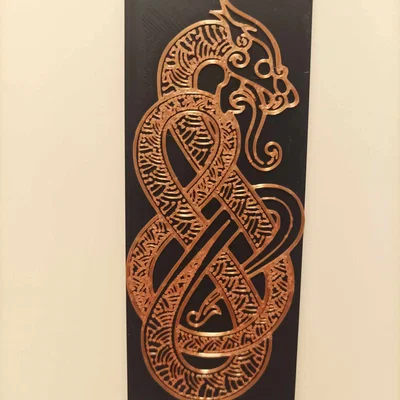 Mẫu phù điêu rồng Viking 3D: Trang trí đẹp và làm bookmark độc đáo