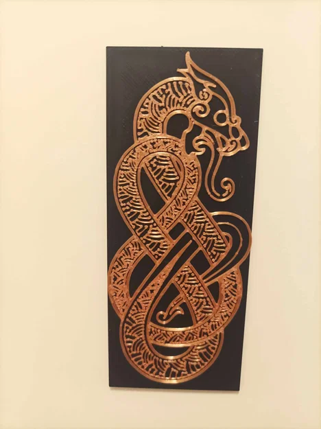 Mẫu phù điêu rồng Viking 3D: Trang trí đẹp và làm bookmark độc đáo - Image 2