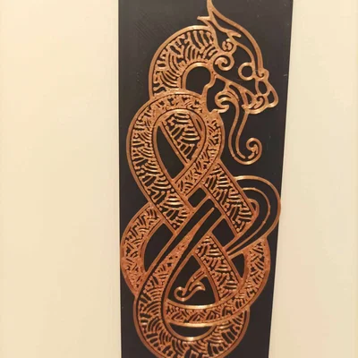 Mẫu phù điêu rồng Viking 3D: Trang trí đẹp và làm bookmark độc đáo