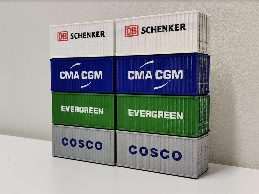 Container ISO 20 feet đa màu tỉ lệ H0 (1:87) - Image 1