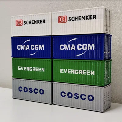 Container ISO 20 feet đa màu tỉ lệ H0 (1:87)