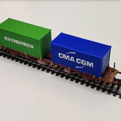 Container ISO 20 feet đa màu tỉ lệ H0 (1:87)