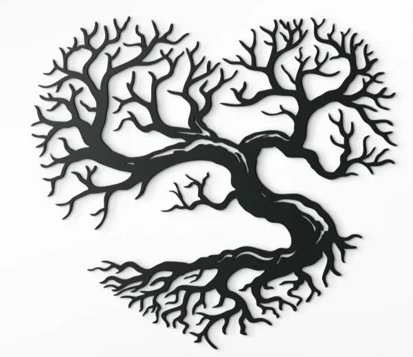 Mẫu trang trí tường hình cây trái tim nghệ thuật (Heart Tree) - Image 1