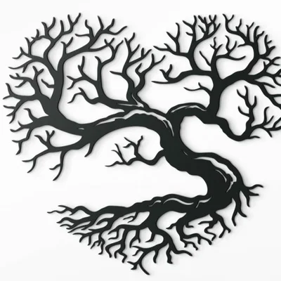 Mẫu trang trí tường hình cây trái tim nghệ thuật (Heart Tree)