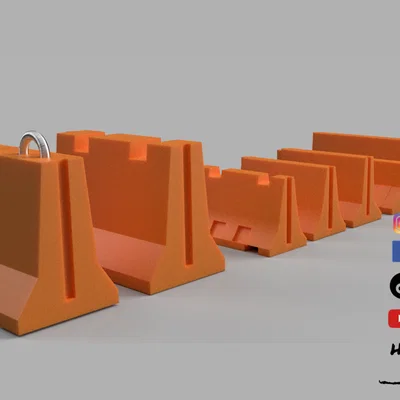 Mô hình rào chắn giao thông New Jersey (New Jersey Barriers) cho sa bàn