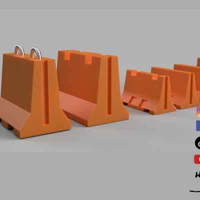 Mô hình rào chắn giao thông New Jersey (New Jersey Barriers) cho sa bàn
