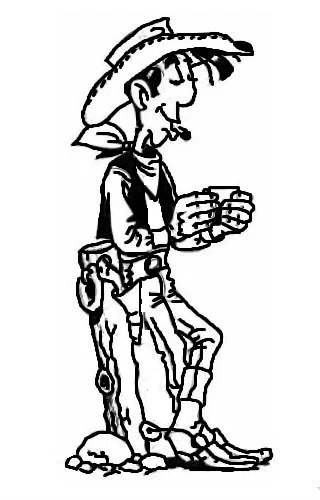 Mô hình trang trí 3D nhân vật Lucky Luke phong cách 2D ấn tượng - Image 1