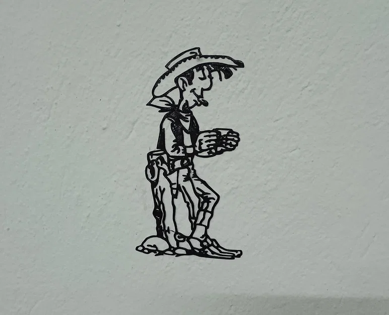 Mô hình trang trí 3D nhân vật Lucky Luke phong cách 2D ấn tượng - Image 2