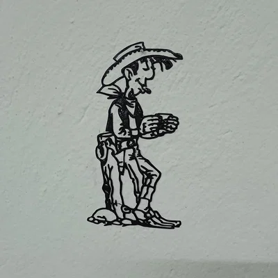 Mô hình trang trí 3D nhân vật Lucky Luke phong cách 2D ấn tượng