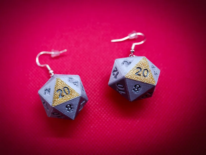 Bông tai D20 – Dungeons and Dragons (D20 Dice Earrings) - Image 1