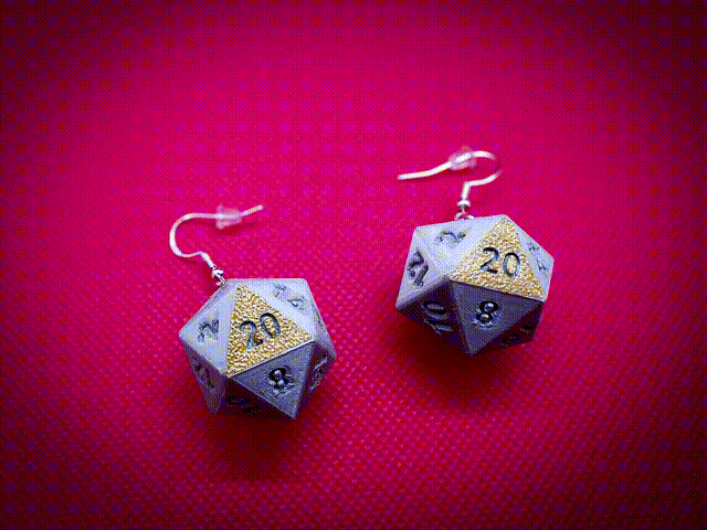 Bông tai D20 – Dungeons and Dragons (D20 Dice Earrings) - Image 3