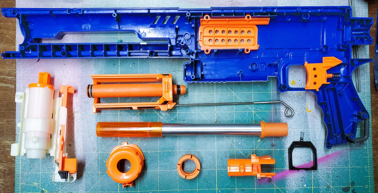 NERF RAMPAGE PRO X (Half length Conversion Kit 3D Parts) nạp đạn mượt hơn - Image 2