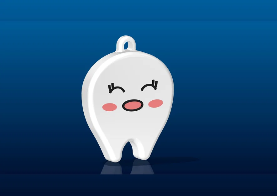 Móc khóa hình răng xinh xắn (Tooth Keychain) in 3D - Image 2