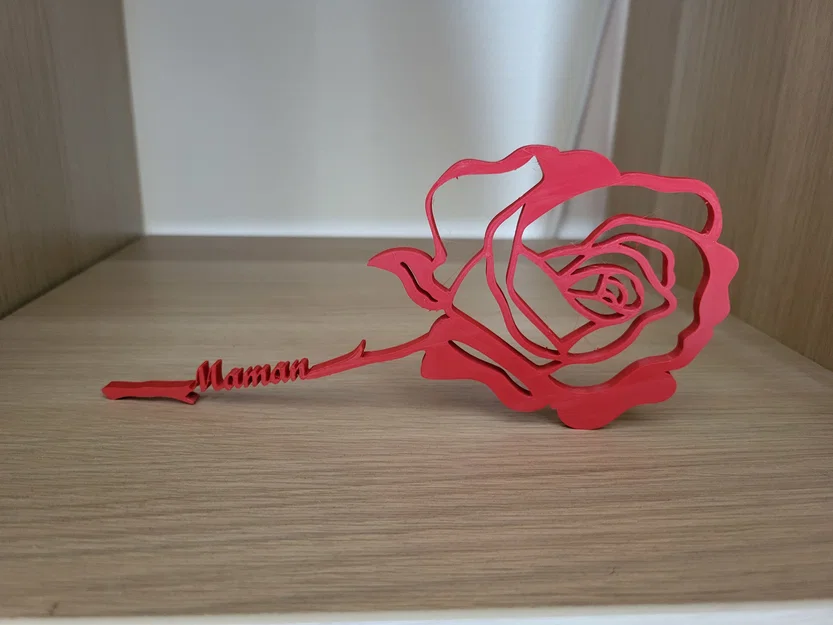 Bông hồng 3D tặng Mẹ (Rose Maman) - File in 3D ý nghĩa - Image 1
