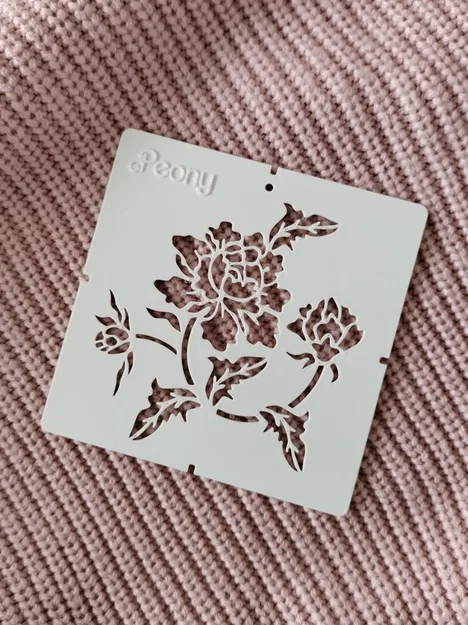 Mẫu Stencil Hoa Mẫu Đơn (Peony Stencil Template) - Image 2