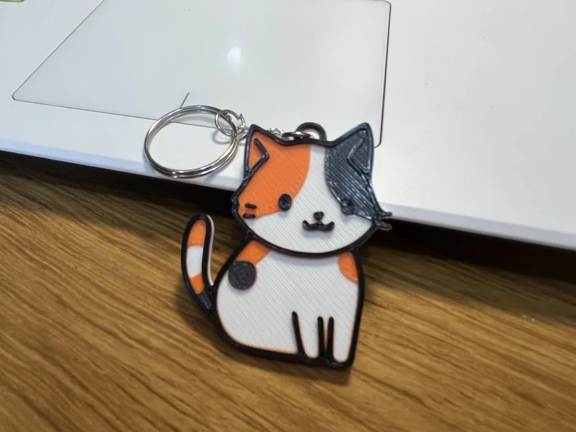 Móc khóa mèo tam thể dễ thương (Cute Calico Cat Keychain) - Image 2