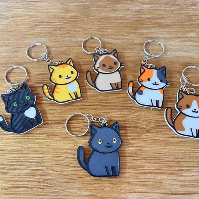 Móc khóa mèo Chartreux dễ thương (Cute Chartreux Cat Keychain)