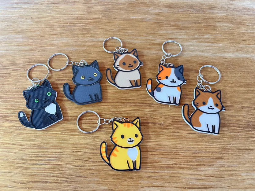 Móc khóa Mèo Cam Dễ Thương (Cute Orange Cat Keychain) - Image 1