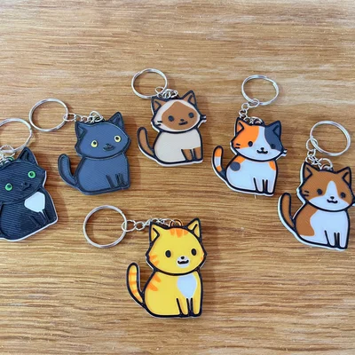 Móc khóa Mèo Cam Dễ Thương (Cute Orange Cat Keychain)