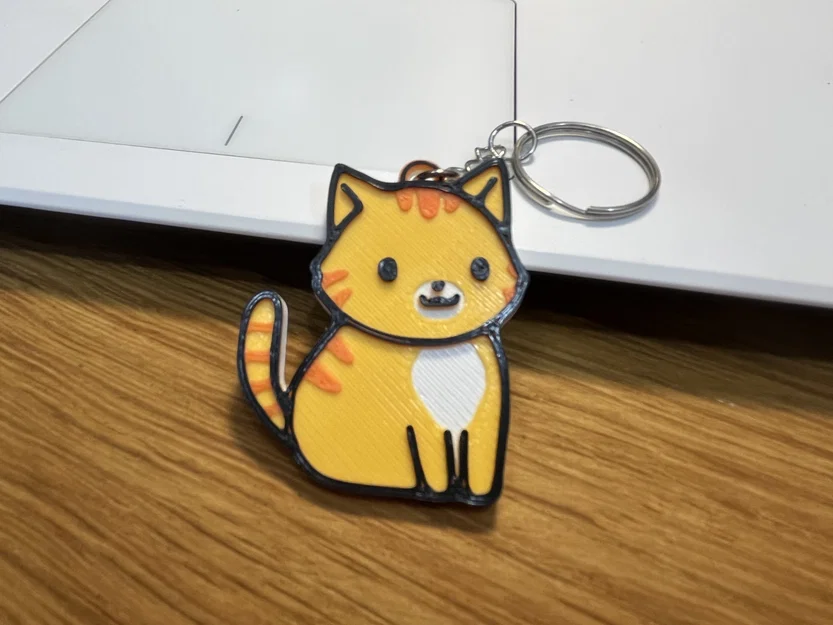 Móc khóa Mèo Cam Dễ Thương (Cute Orange Cat Keychain) - Image 2