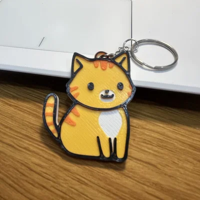 Móc khóa Mèo Cam Dễ Thương (Cute Orange Cat Keychain)