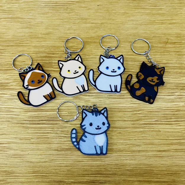 Móc Khóa Mèo Tabby Dễ Thương (Cute Tabby Cat Keychain) - Image 1