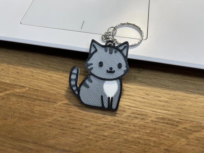 Móc Khóa Mèo Tabby Dễ Thương (Cute Tabby Cat Keychain) - Image 2