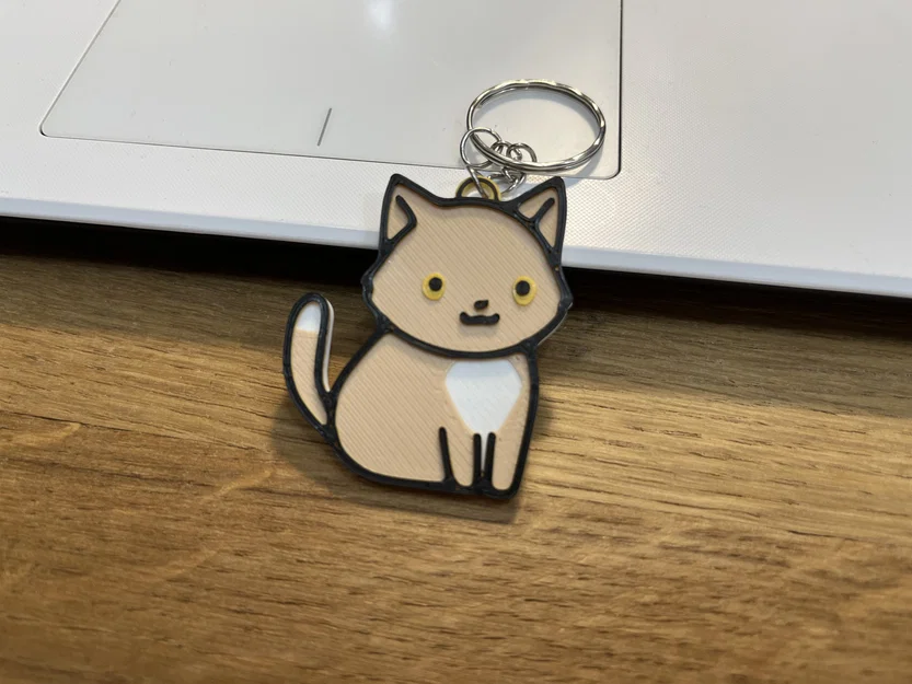 Móc khóa Mèo Kem Dễ Thương (Cute Cream Cat Keychain) - Image 2