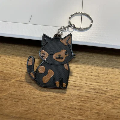 Móc khóa mèo tortoiseshell siêu cưng (Cute Tortoiseshell Cat Keychain)