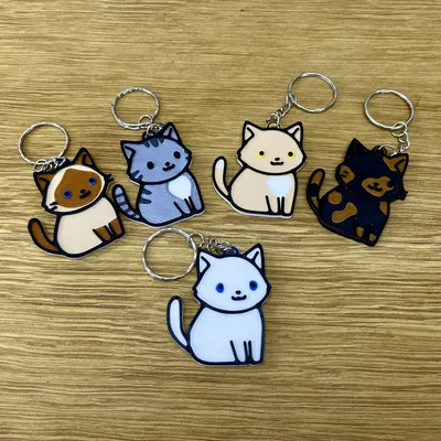Móc khóa Mèo Trắng Dễ Thương (Cute White Cat Keychain)