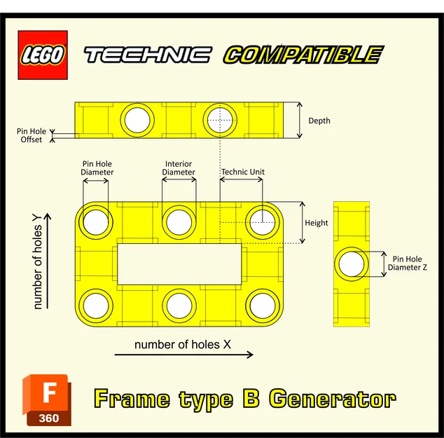 Khung LEGO Technic loại B (LEGO Technic frame type B) - Image 1