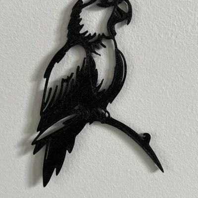 Tranh treo tường 3D nghệ thuật hình con vẹt (Parrot Wall Art)