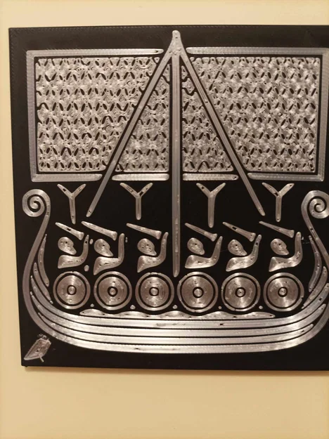 Mô hình phù điêu tàu chiến Viking (Viking ship relief) treo tường - Image 1