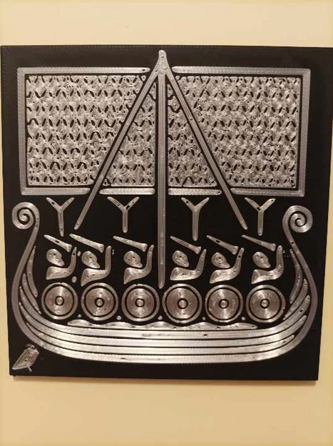 Mô hình phù điêu tàu chiến Viking (Viking ship relief) treo tường - Image 2