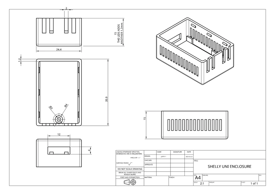 Vỏ hộp bảo vệ nhỏ gọn cho Shelly Uni - Phụ kiện in 3D tiện lợi - Image 4