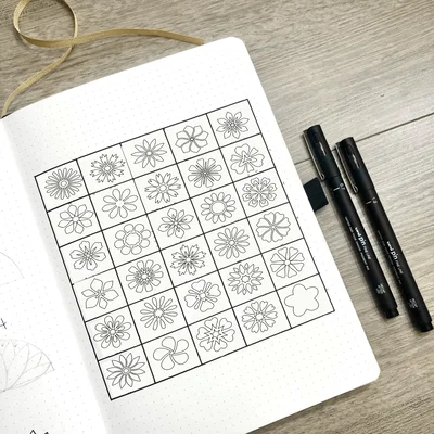 Stencil Hoa cho Bullet Journal