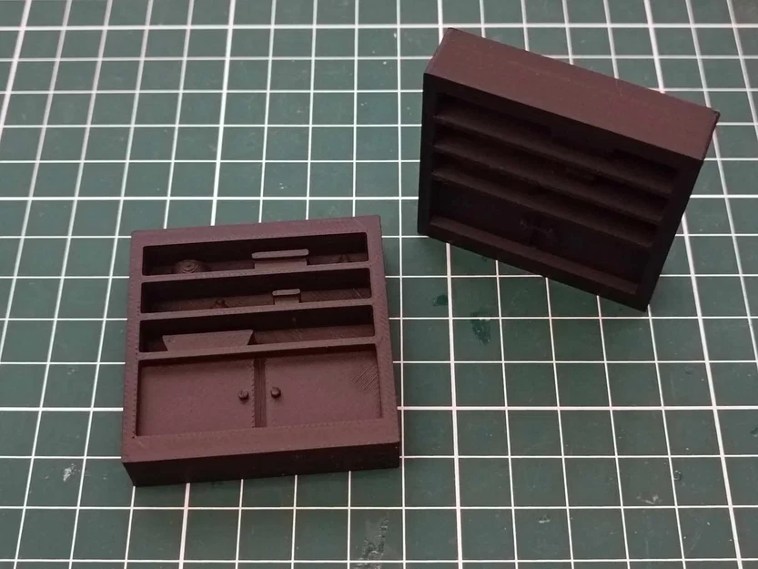Mô hình tủ chén dĩa TTRPG (CupBoard) 1x2 in 3D chi tiết - Image 1