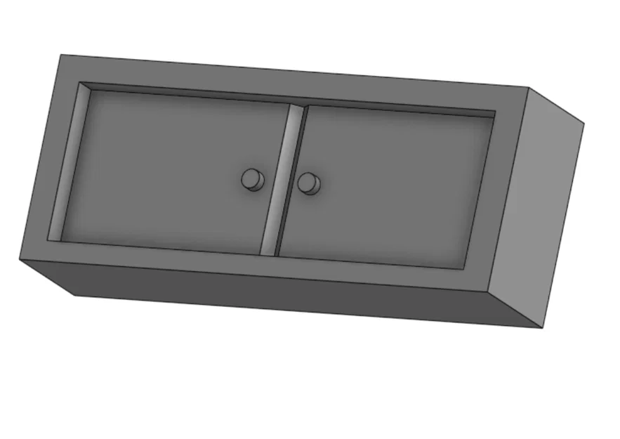 Mô hình tủ chén dĩa TTRPG (CupBoard) 1x2 in 3D chi tiết - Image 2