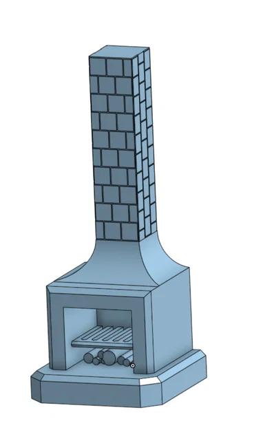 Mô hình lò sưởi 3D (TTRPG Fireplace) cho bàn cờ chiến thuật - Image 3