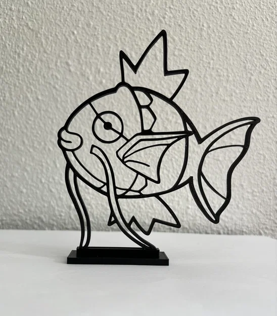 Mô hình Magikarp Pokemon Line Art trang trí bàn làm việc độc đáo - Image 1