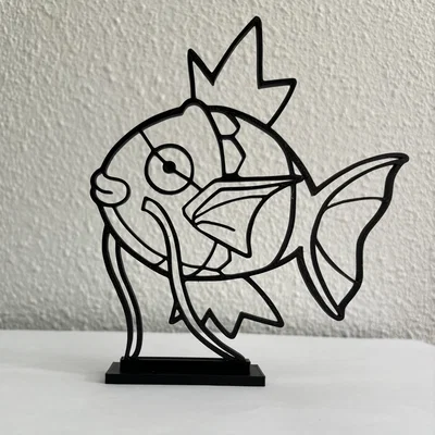 Mô hình Magikarp Pokemon Line Art trang trí bàn làm việc độc đáo