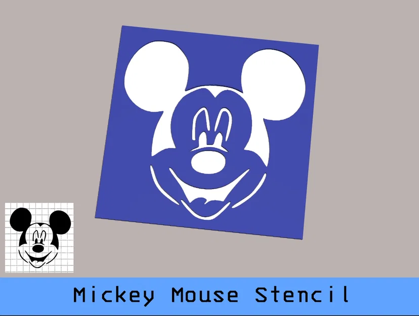 Khuôn vẽ hình chuột Mickey (Mickey Mouse Stencil) in 3D cho bé - Image 1