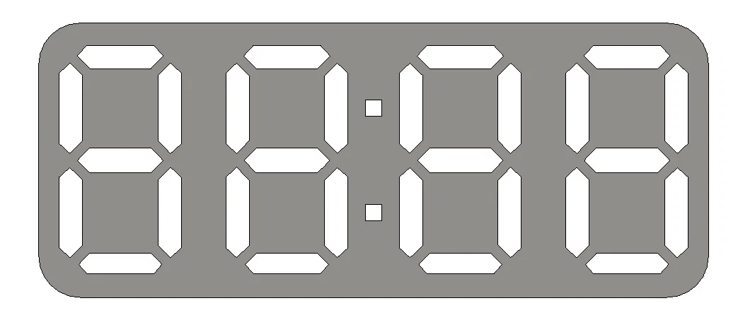 Mẫu Khuôn Số Đồng Hồ Kỹ Thuật Số (Time Template) 45mm Cho Dự Án DIY - Image 1